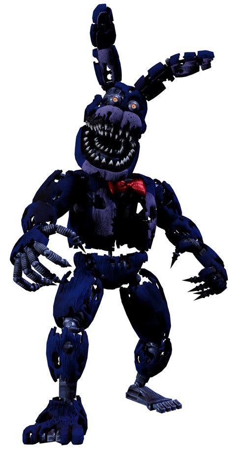 Withered Bonnie is a dirty, dry blue, with a lighter blue on his ears and torso. . Fnaf nightmare bonnie